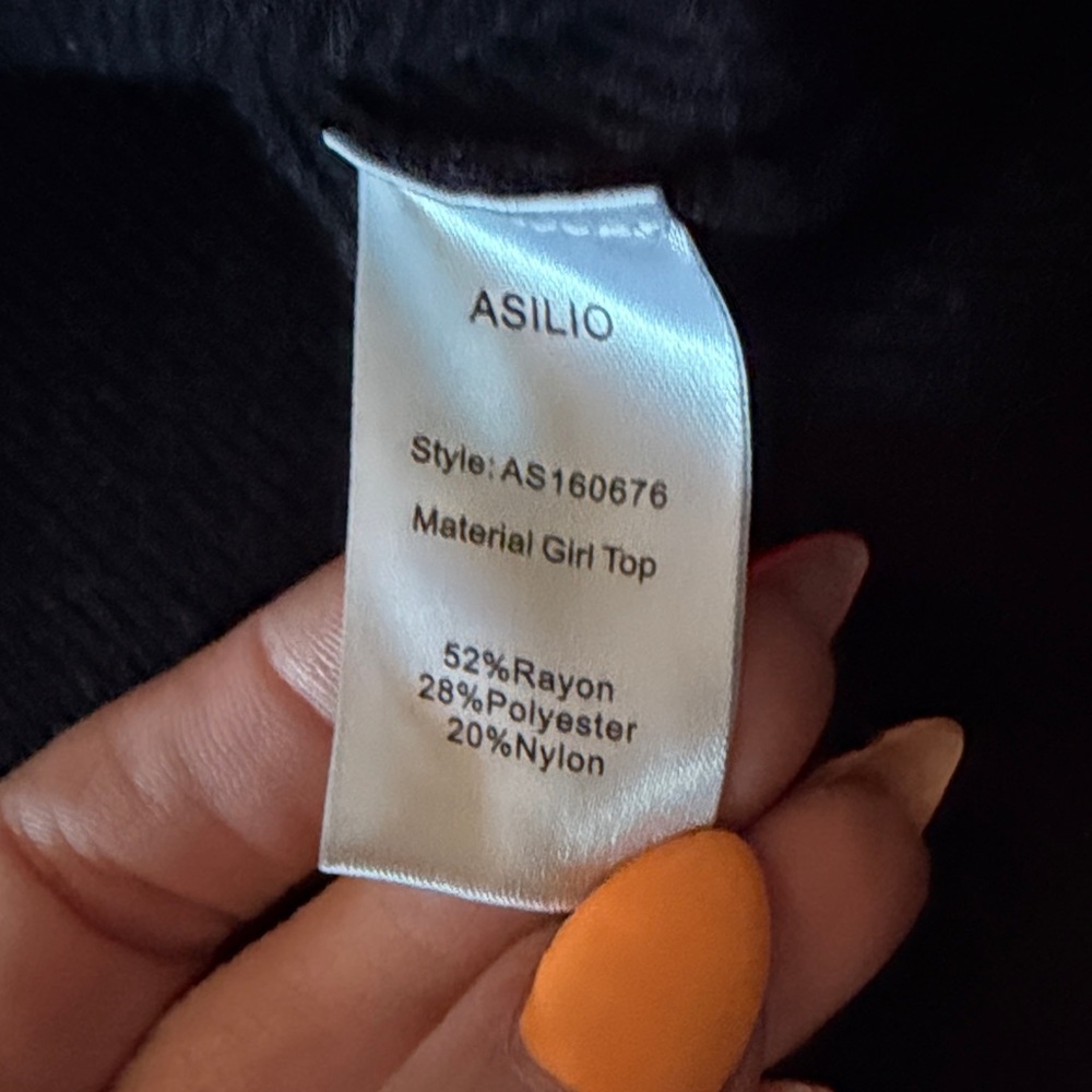 Asilio Black Ruffle Sleeve Sweater Small - Picture 5 of 9